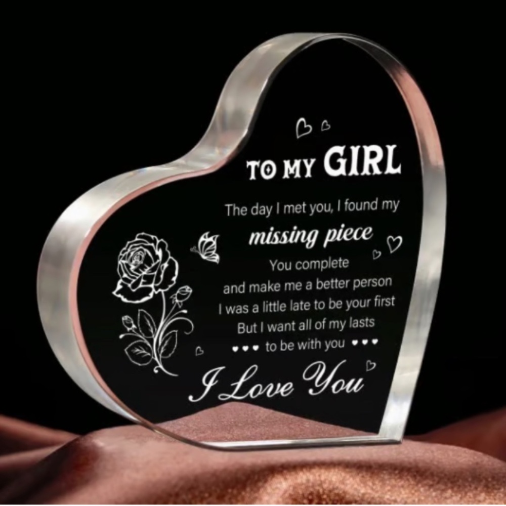 Girlfriend Heart-Shaped Acrylic Keepsake Decor
